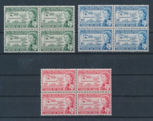 LR61020 St Christopher Nevis Anguilla maps cartography blocks of 4 MNH - Picture 1 of 1