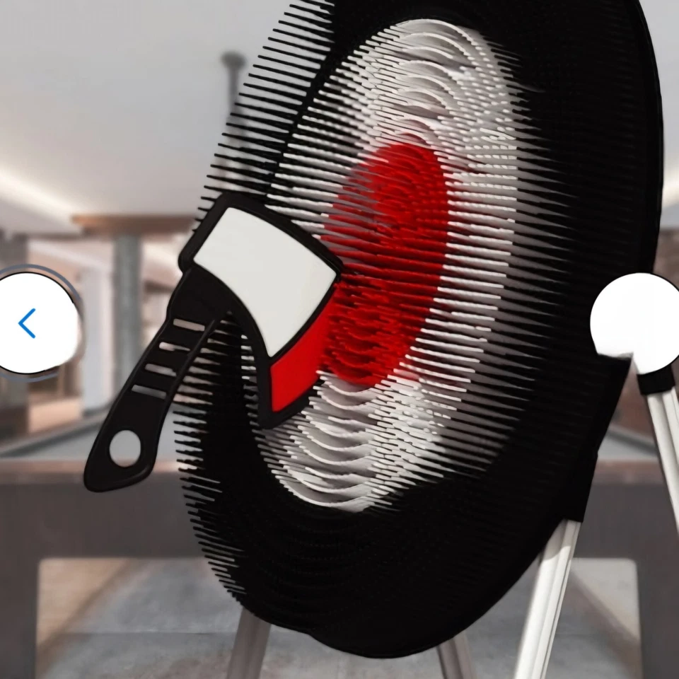 JUEGO DE LANZAMIENTO DE HACHA SERIE NEGRA INTERIOR Exterior Sala de Juegos Hombre Cueva Garaje Usado Foto 4 de 4