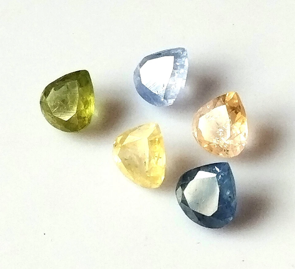 Ceylon Multi Sapphire Heart Cut 5X5 mm Faceted Natural Unheated Gemstone 5 Piece - Image 2 of 4