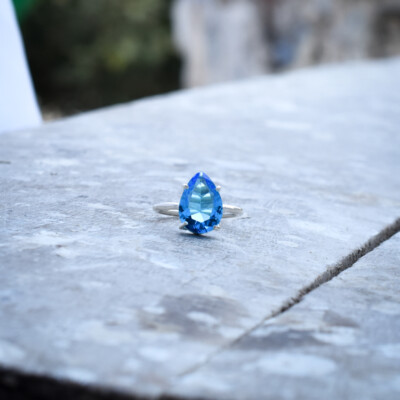 Lovely Swiss Blue Topaz Gemstone 925 Sterling Silver Handmade Ring All ...
