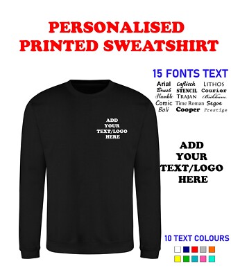 Personalisiertes Sweatshirt individuell bedruckt Herren Arbeitskleidung Text Logo Event Uniform