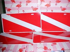 Dealer Lot of 100 SCUBA Diving Diver Down Flag License Plates Durable Plastic