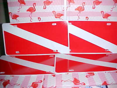 Dealer Lot of 100 SCUBA Diving Diver Down Flag License Plates Durable Plastic
