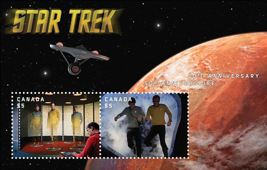 2016 Canada Post Stamp #2922 $10 Star Trek 50th Anniversary