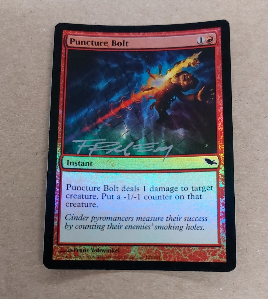 SIGNED FOIL Puncture Bolt MTG Magic SHADOWMOOR FRANZ VOHWINKEL EDH CUBE ...