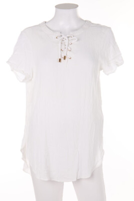NEW LOOK Shortsleeve Blouse Lacing UK 14 = D 40 off-white
