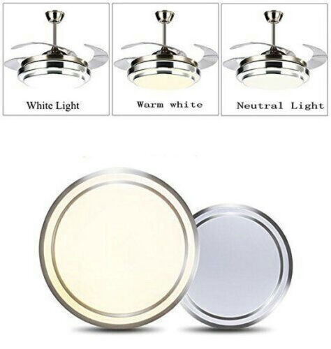 42" Modern Invisible Ceiling Fans Light Remote 6-Speed 3 Color Change Chandelier - Bild 7 von 11