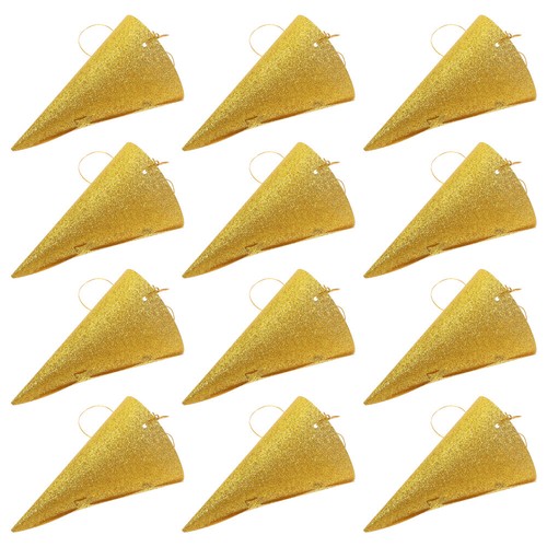 12PCS Glitter Cone Party Hats Triangle Birthday Hats for Kids and Adults Party - 第 10/12 張圖片