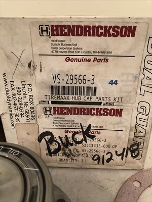 GENUINE HENDRICKSON TIREMAAX VS-29566-3 HUB CAP GASKET AND BOLTS