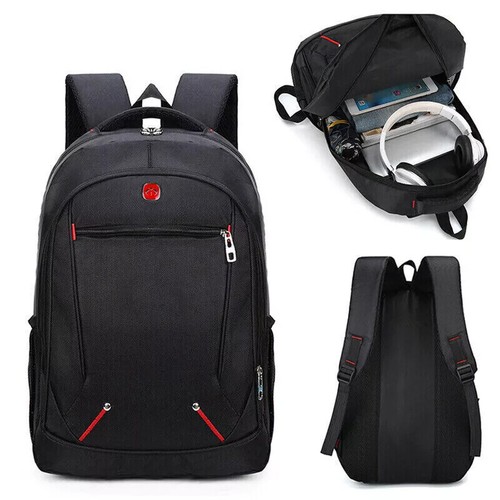 Mens Black Large Backpack Rucksack - Outdoor Sport Work School Travel Hiking Bag - Picture 4 of 13