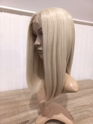 Realistic Blonde HD Transparent Lace Front Wig, Long Bob Wig