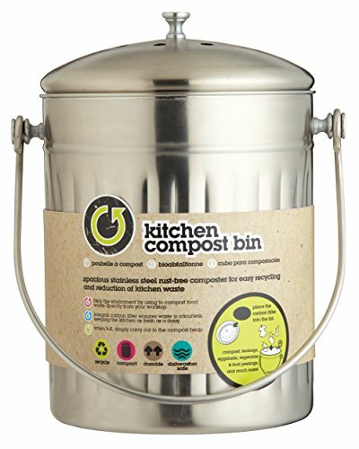 KitchenCraft High-Capacity Small Kitchen Compost Bin, 5 Litres 1 Gallon - Stai - Picture 1 of 3