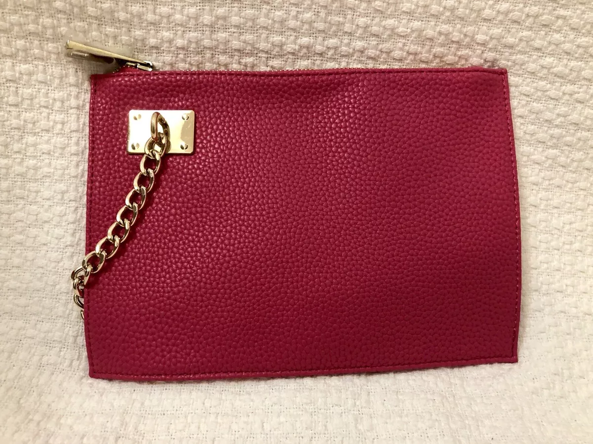 SR2 Sondra Roberts Square Fushia Clutch With Gold Chain Detail eBay