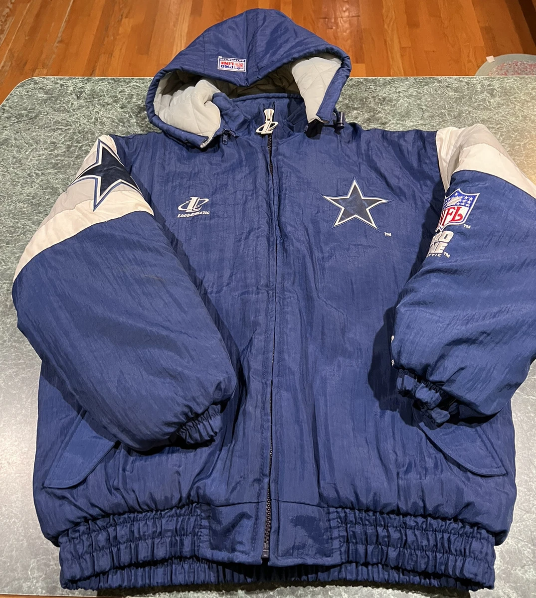 Vintage Dallas Cowboys Logo Athletic NFL Pro Line Puffer Jacket Coat Size  Large