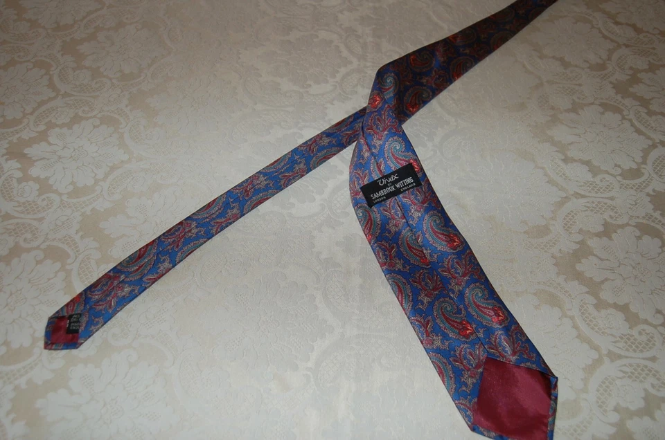 Vivax by Sambrook Witting, Cravatta, Azzurro, Virgole cachemire, seta, usata - Immagine 2 di 4