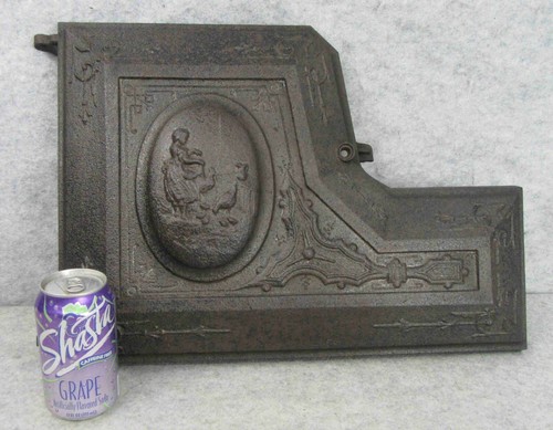 Antique Victorian Eastlake Cast Iron Art Farm Wood Coal Cook Stove Door Rooster