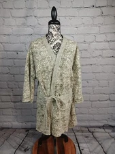 H by Halston women's long sleeve tie waist plus size 3x geo print jacket b14