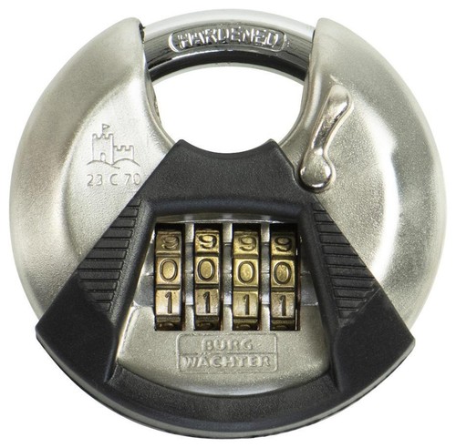 Sollbry Lucchetto a combinazione, lucchetto a combinazione a 4 cifre, corpo largo 64 mm, arco
