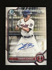 2022 Bowman Draft Chrome TANNER SCHOBEL Auto Refractor /499 #CDA-TSL Twins