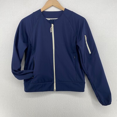 NEW BALANCE Jacket Womens S Bomber Full Zip Grid Fleece LIned Blue 