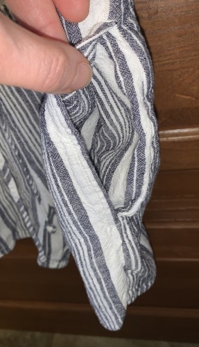 Bella Dahl Romper Jumpsuit Sz S striped Open Back with Tie linen 2055 - Picture 3 of 7