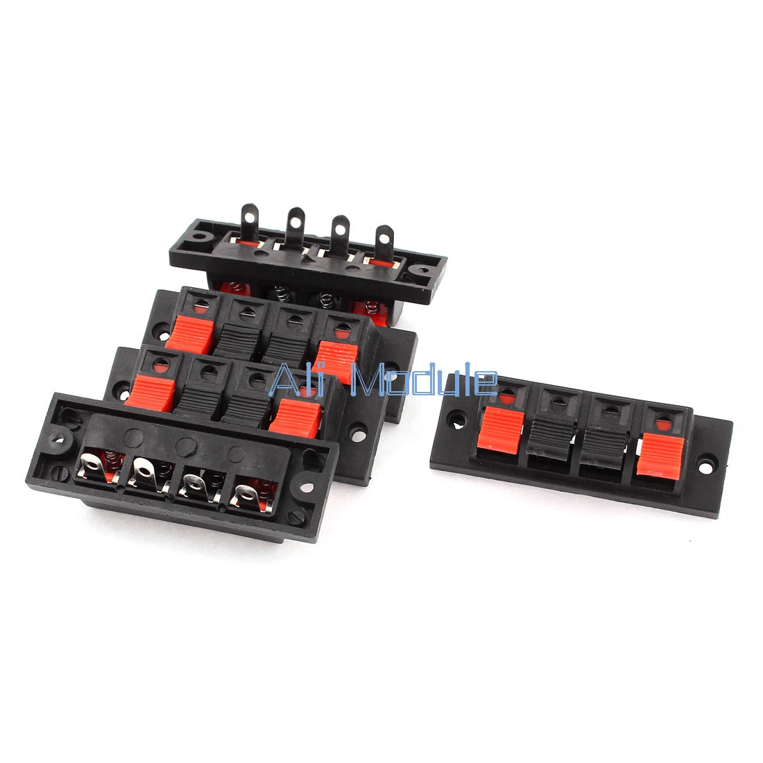 4 Way Push Release Connector Plate Stereo Speaker Terminal Strip