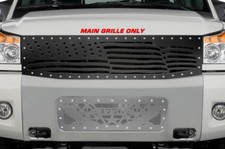 Custom Aftermarket Steel Grille For 08-14 Nissan Titan American Flag Main Grill