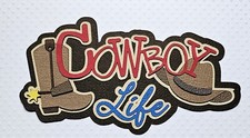Cowboy Life Title. Scrapbook, Card making Paper Piecing