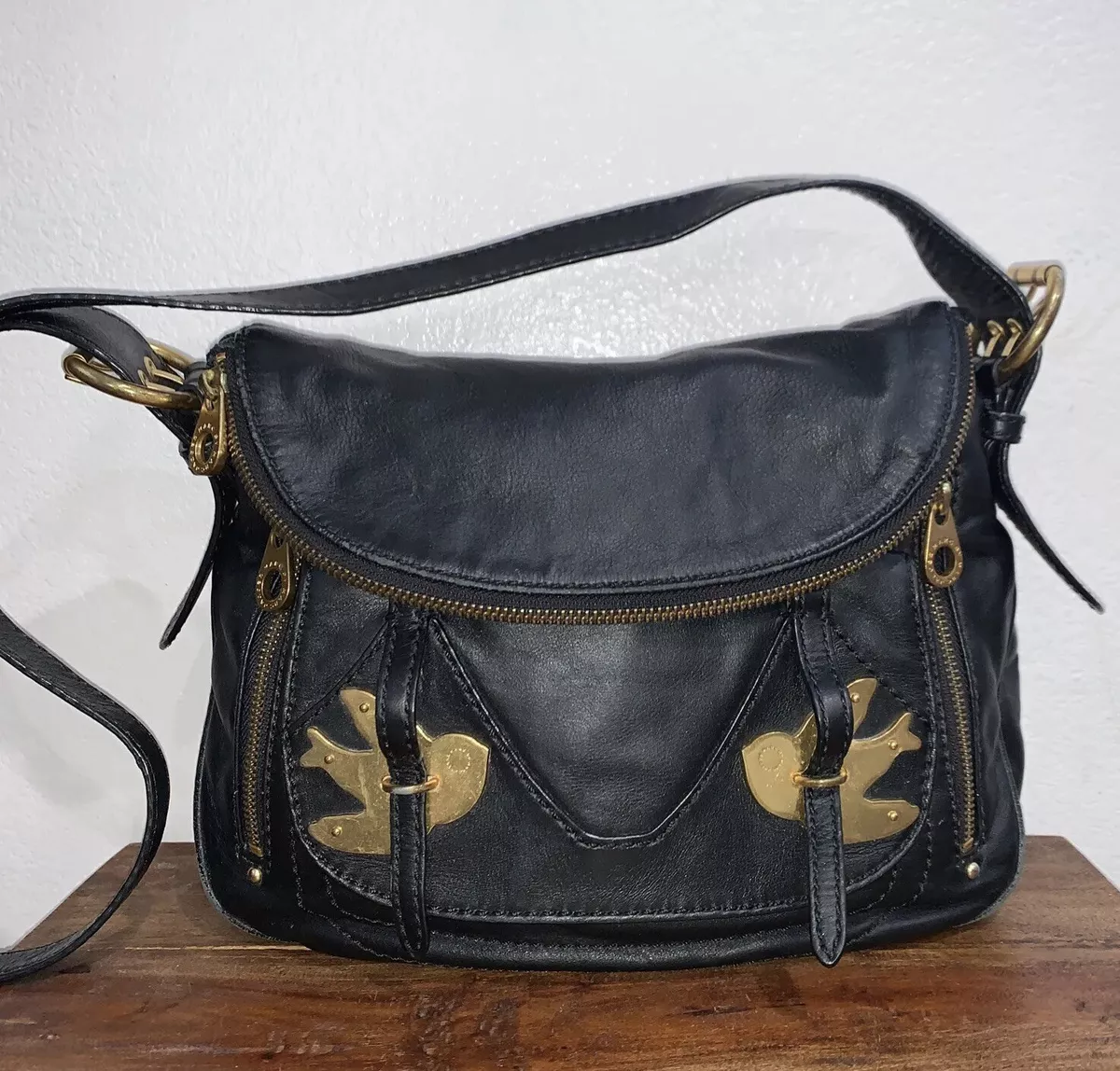 Vintage Marc By Marc Jacobs Black Natasha Petal To The Metal Crossbody Bag  Purse