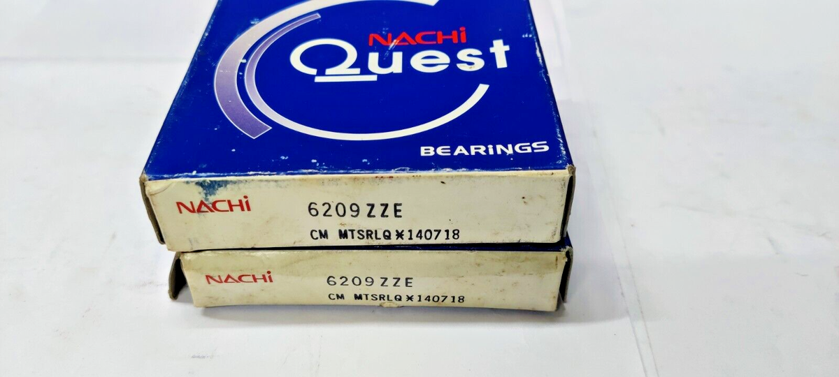 6209 ZZE Deep Groove Ball Bearing 45x85x19mm NACHI JAPAN Lot Of 2