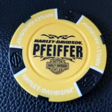 HD PFEIFFER ~ GERMANY (Yellow/Black) International Harley Poker Chip