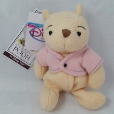 Disney Store Mini Bean Bag 7" Classic Pooh Baby Plush With Pink Shirt
