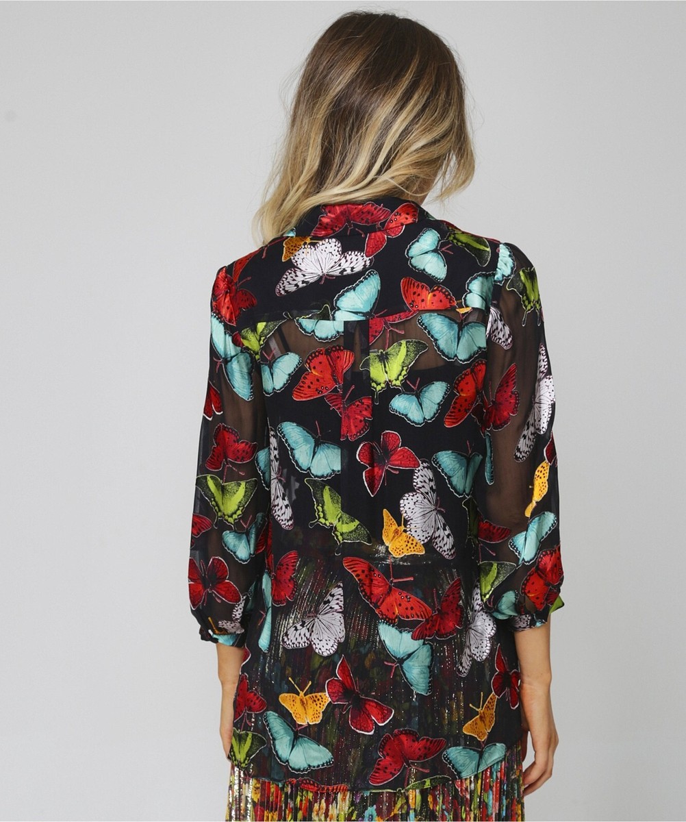 sheer butterfly blouse