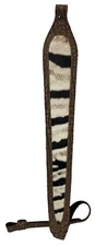 AFRICAN GENUINE ZEBRA & CAPE BUFFALO HIDE / SKIN RIFLE SLING - Brown