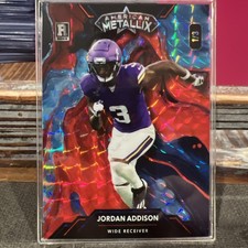 2023 Jordan Addison Wild Card American Metallix Liquid Red Blue RC 1/3 🏈🔥