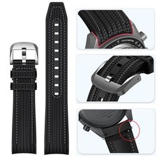 Correa de reloj de extremo curvo de 20 mm para Swatch Omega MoonSwatch silicona liberación rápida