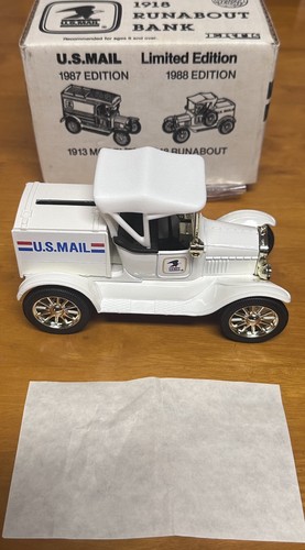 1918 Ford Model T Runabout US Mail coin bank with spare tire by Ertl New in Box - 第 2/6 張圖片