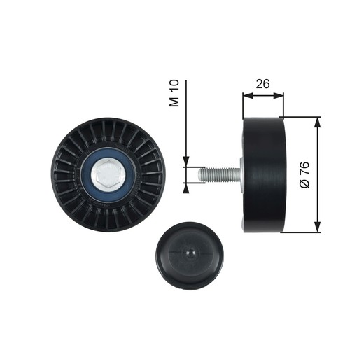 DEFLECTIONGUIDE PULLEY VRIBBED BELT T36485 FOR VW TOURAN/VAN GOLF/PLUS/Van/VI - Picture 2 of 6