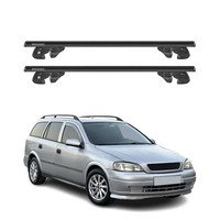 DachträGer GrundtäGer FüR Opel Astra G Kombi 1998-2004 Alu 90Kg TÜV Schwarz 2Tlg