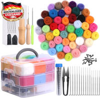 72 Farben Nadelfilz Set, Filzwolle Roving, Nadelfilz Starter Kit Mit Filznadeln