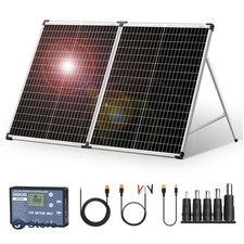 DOKIO Solarkoffer 100W 18V mit Solar-Laderegler 2 USB