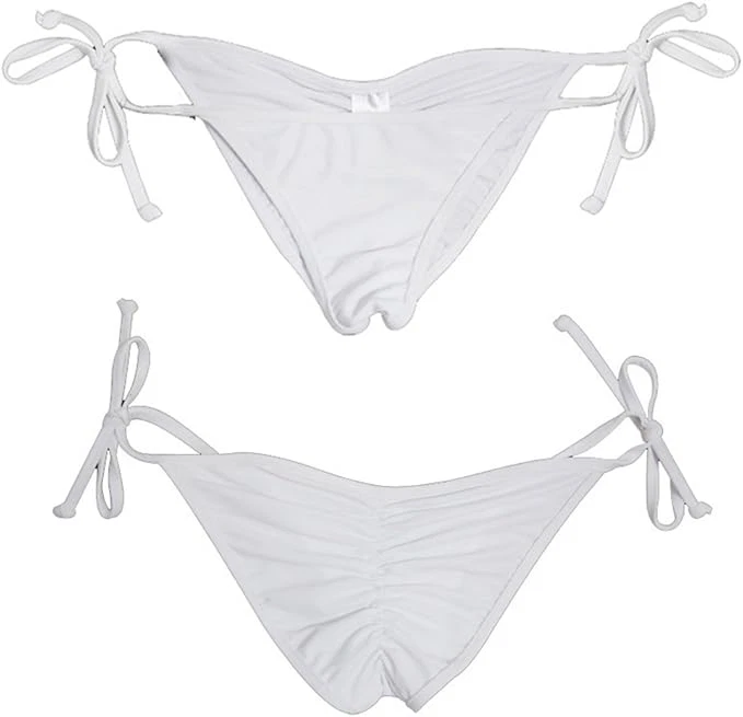 Traje de baño sexy para mujer KIWI RATA con corbata lateral dulce corazón parte inferior de bikini brasileño Foto 3 de 3