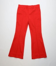 Vtg 70s Streetwear Womens 32 Western Tomboy Knit Bell Bottoms Pants Plaid USA