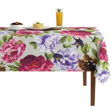 Fuchsia Floral Digital Print Wedding Tablecloth Spring Garden Dining Cover