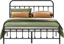 Metal Bed Frame - Structurally Stable Heavy Duty Steel Slat Supported Queen Bed