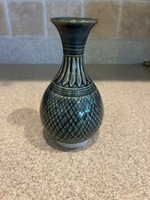 Thailand “Glamorous Celebration ” Celadon VASE by artist Duangkamol  *Asia Art