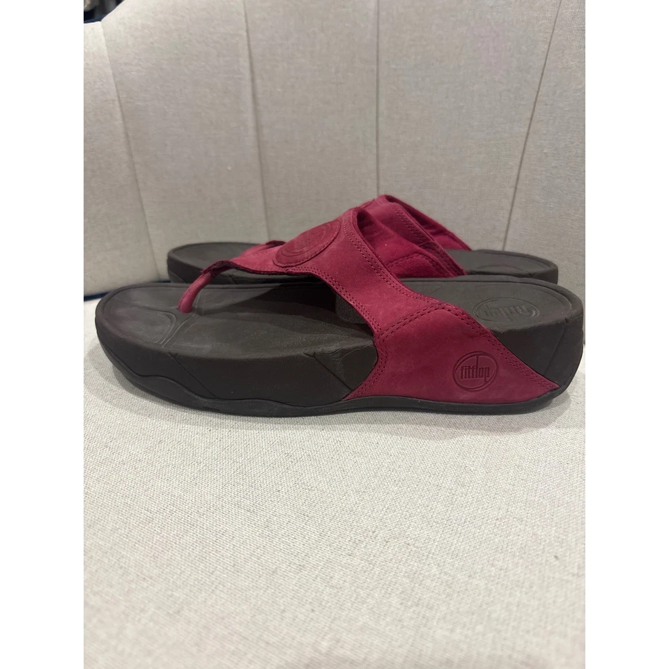 Sandalias Fitflop Fino Tanga Mujer US 8 UK 6 Rosa Gamuza Cómodas Chanclas Foto 2 de 4