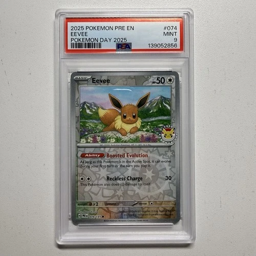 Pokemon TCG Prismatic Evolutions Pokemon Day 2025 #074 Eevee English PSA 9 MINT