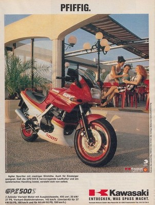 Kawasaki GPZ 500 S - Reklame Werbeanzeige Original-Werbung 1989 (2)