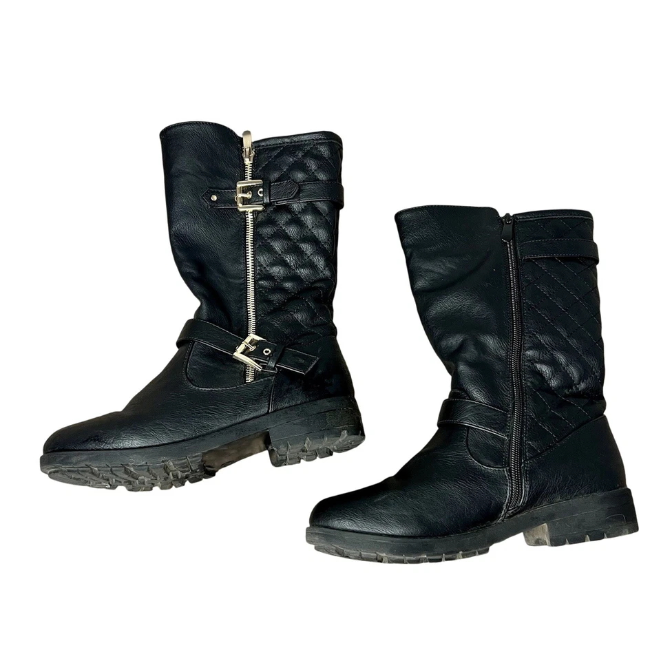 Dream Pairs Girls' Knee High Black Fashion Riding Boots Size 6 Youth - Image 2 of 4